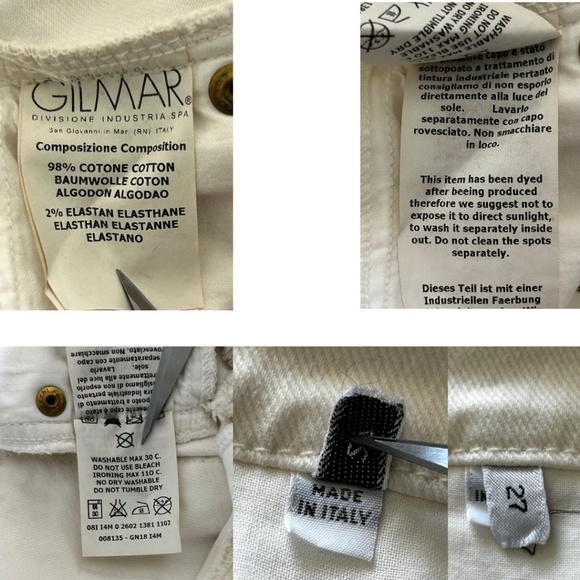 Rare Find! ICE Iceberg Off-White Straight Leg Jeans with Embellishments Size 27 - Picture 13 of 16